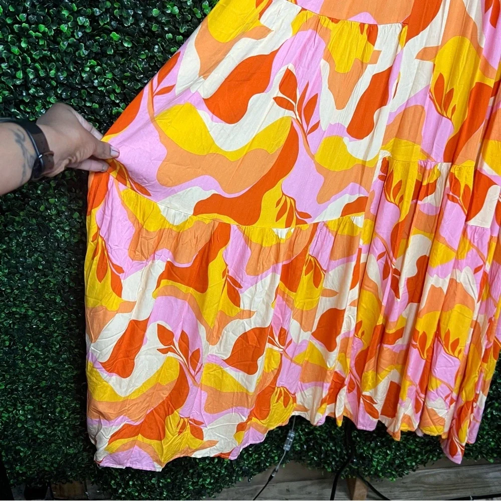 ANTHROPOLOGIE X ABEL THE LABEL | Abstract Print Boho Maxi Dress